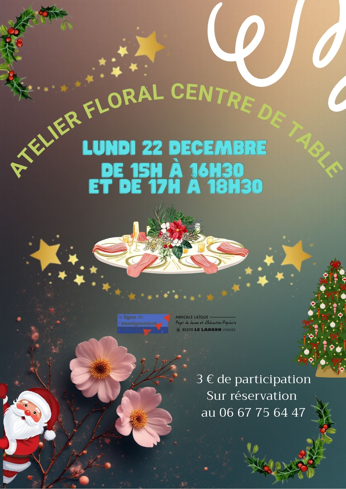 Atelier floral : crée ton centre de table pour Noël