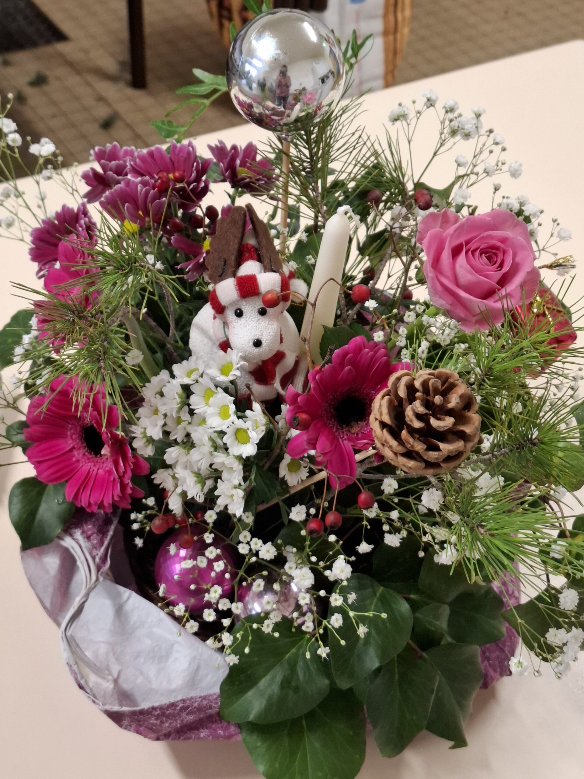 Atelier floral de décembre en photos