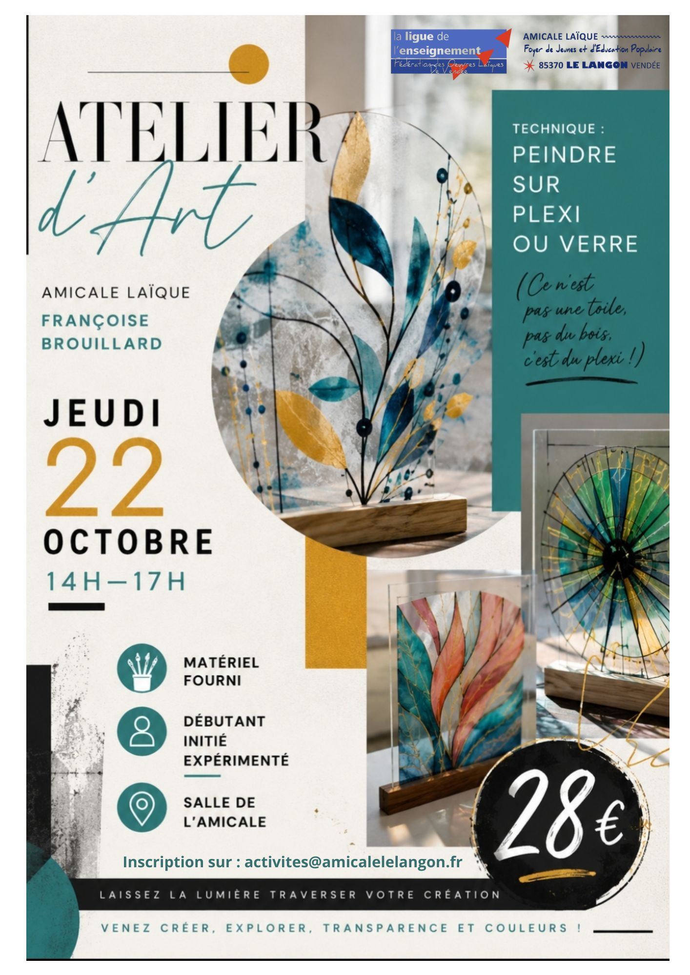 Peinture sur plexi ou verre